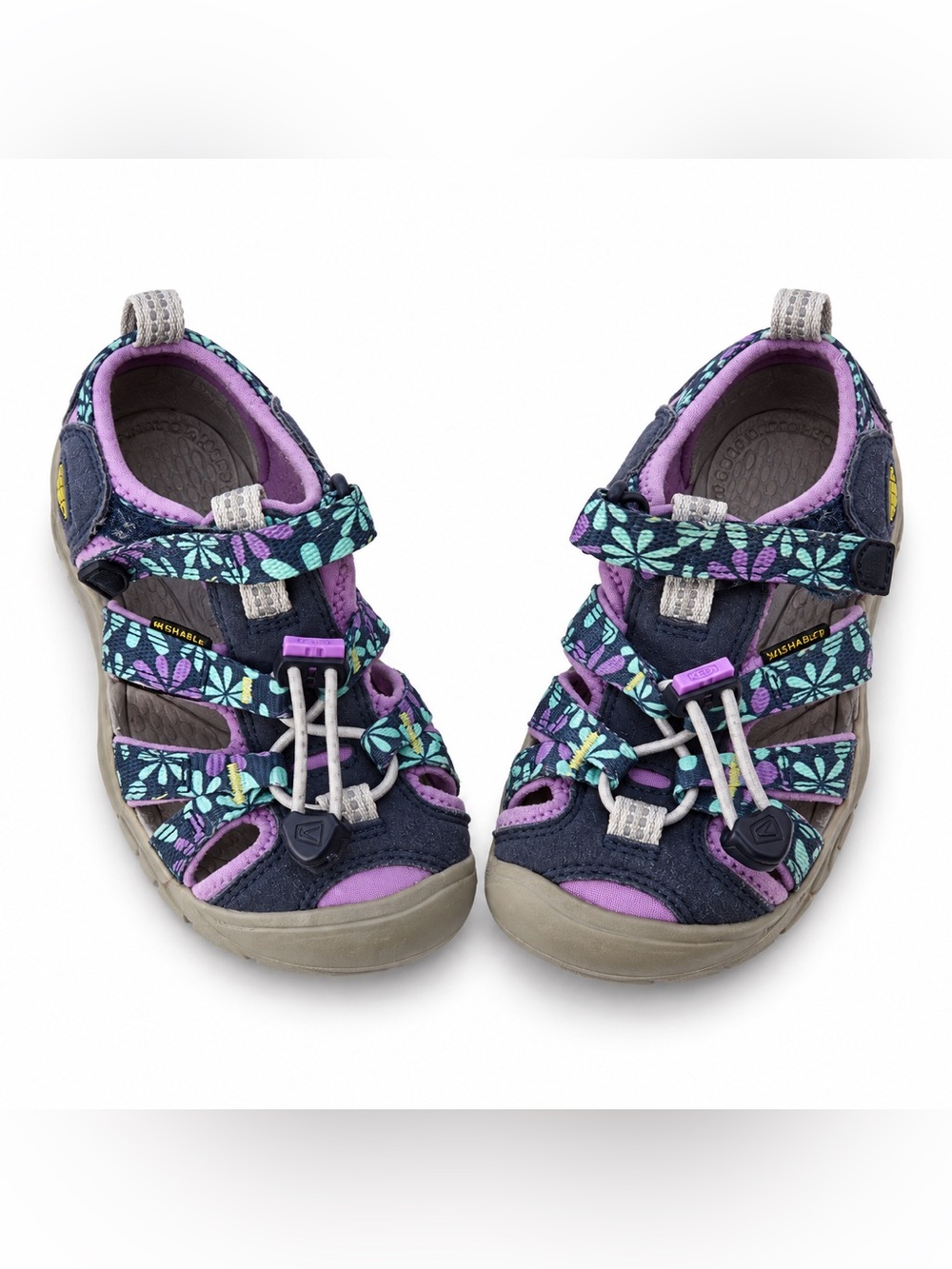 KEEN Kids Purple Floral Sandals - Closed-Toe Outdoor Shoes Size 11C